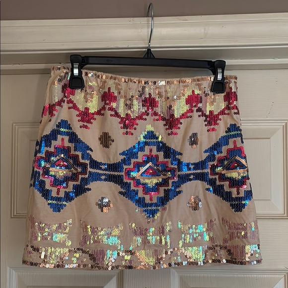 Karlie Dresses & Skirts - Express Blue Pink Sequin Mini Skirt Cocktail